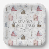 コージーホームクリスマスピンクID985 ペーパープレート (正面)