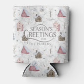 コージーホームクリスマスピンクID985 缶クーラー (正面)