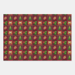 コージーホームクリ素朴スマス ラッピングペーパーシート