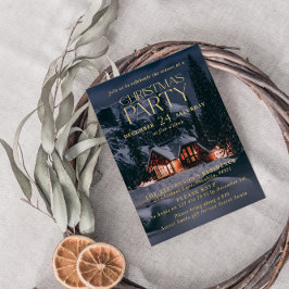 コージーホームフォトクリスマスパーティーフォイル招待状 箔シーズンカード