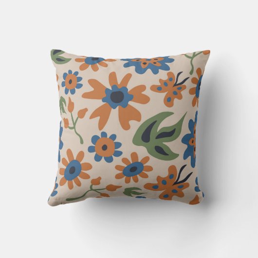 コージーボホラージプリントフローラ枕 クッション (裏面)