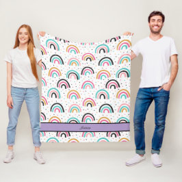 コージーボホーレインボー フリースブランケット