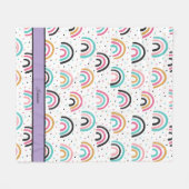 コージーボホーレインボー フリースブランケット (正面(横))