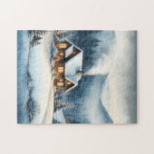 コージーマウンテンキャビンウィンターランドスケープ ジグソーパズル (横)