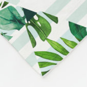 コージーミモダンントグリーントロピカル三角形パターン  フリースブランケット (角)