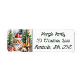 コージーメインクーンキャットクリスマス差出人住所 ラベル (正面)