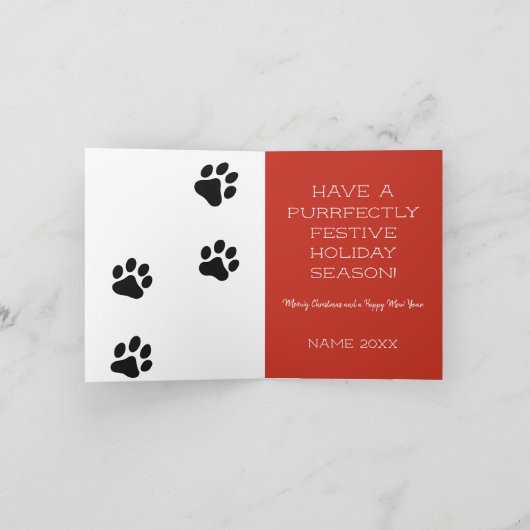 コージーメーンクーンクリスマススノーシーンホリデーカード シーズンカード (内部)