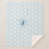 コージーモノグラムスノーフレークシェルパバックブランケット シェルパブランケット (正面)