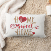 コージーラブ：ホームデザイン刺繍ハート ランバークッション (ブランケット)