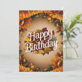 コージーリトルカンプキンオータム秋ハッピーバースデー カード (スタンド正面)