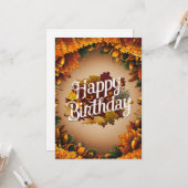 コージーリトルカンプキンオータム秋ハッピーバースデー カード (正面/裏面インサイチュ)