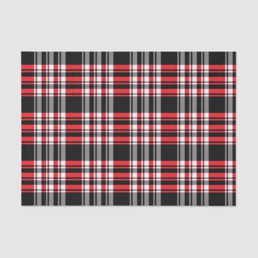 コージーレッドブラック&ホワイトストライププレイドホリデー 薄葉紙 (正面)