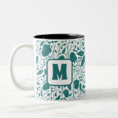 コージーレトログリーンクリスマスモノグラパーソナライズされたム ツートーンマグカップ (左)