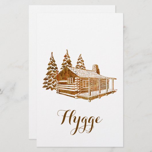 コージーログキャビンハイゲまたはあなたの文字 便箋 (正面/裏面)