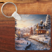 コージーヴィレッジアットクリスマスイラストレーション キーホルダー (正面)