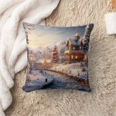 コージーヴィレッジアットクリスマスイラストレーション クッション (ブランケット)