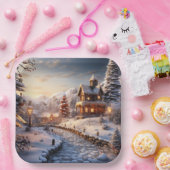 コージーヴィレッジアットクリスマスイラストレーション ペーパープレート (パーティー)