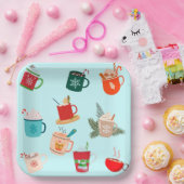 コージー冬ホットチョコレートフェスティバルココア ペーパープレート (パーティー)