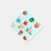 コージー冬ラテホットチョコレートフェスティバルココア スタンダードカクテルナプキン (角)