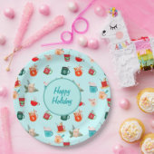 コージー冬ラテホットチョコレートフェスティバルホリデー ペーパープレート (パーティー)