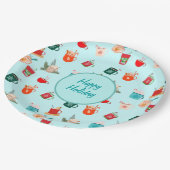 コージー冬ラテホットチョコレートフェスティバルホリデー ペーパープレート (アングル)