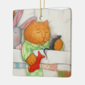 コージー子猫セラミックスクエアオーナメント セラミックオーナメント (左)