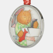 コージー子猫プレミアムラウンドオーナメント メタルオーナメント (左)