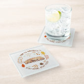 コージー子猫秋感謝祭ガラスコースター ガラスコースター (アングル)