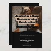 コージー引っ越し祝いパーティーお祝いカスタム 招待状 (正面/裏面)