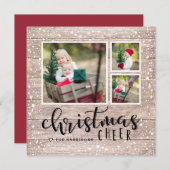 コージー応援 | ホリデーフォトコラージースクエアカード シーズンカード (正面/裏面)