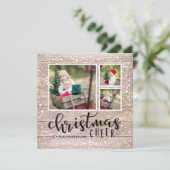 コージー応援 | ホリデーフォトコラージースクエアカード シーズンカード (スタンド正面)