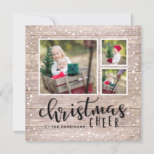 コージー応援 | ホリデーフォトコラージースクエアカード シーズンカード (正面)