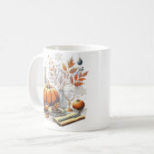 コージー感謝祭へウィンターホリデーテーブルデコール コーヒーマグカップ (正面左)