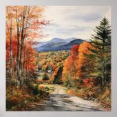 コージー秋インバーモントウォーターカラーアート ポスター (正面)