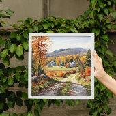 コージー秋インバーモントファームウォーターカラーアート ポスター