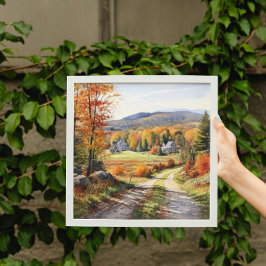 コージー秋インバーモントファームウォーターカラーアート ポスター