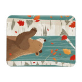 コージー秋ウッドランドベア マグネット (横)