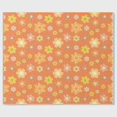 コージー秋ゴールデン開花シームレス感謝祭 ラッピングペーパー (フラット)