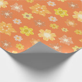 コージー秋ゴールデン開花シームレス感謝祭 ラッピングペーパー (角)