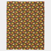 コージー秋シーズンパンプキンパターンオンブラウン フリースブランケット (正面)