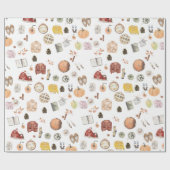 コージー秋スウェータズバーンパンプキン秋 ラッピングペーパー (フラット)