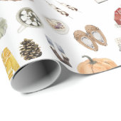 コージー秋スウェータズバーンパンプキン秋 ラッピングペーパー (ロールコーナー)