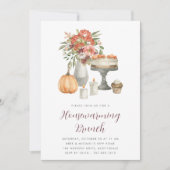 コージー秋パンプキンオータム引っ越し祝いパーティーブランチ 招待状 (正面)