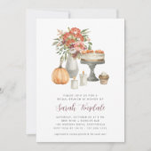 コージー秋パンプキンブライダルシャワーブランチ 招待状 (正面)