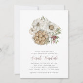 コージー秋ホワイトパンプキンブライダルシャワーブランチ 招待状 (正面)