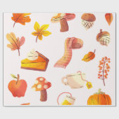 コージー秋ラッピング紙 ラッピングペーパー (フラット)