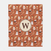 コージー秋不気味幽霊 フリースブランケット (正面)