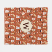 コージー秋不気味幽霊 フリースブランケット (正面(横))