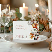 コージー秋感謝祭座席表とカボチャ テーブルナンバー