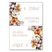 コージー秋感謝祭座席表とカボチャ テーブルナンバー (正面)